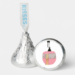 Modern Retro Pink Ski Gondola Lift White Hershey®'s Kisses®