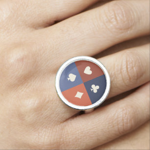 Modern Retro Playing Card Suit Poker & Bridge gift Ring