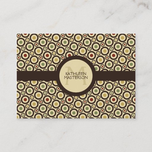 Customizable Modern Retro Polka Dot Customized Calling Card / Business Card