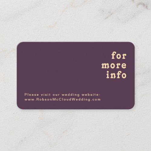 Modern Retro  Purple Wedding Website Rounded Edge Enclosure Card