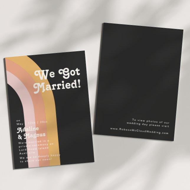 Modern Retro Rainbow Dark Elopement Announcement (Creator Uploaded)