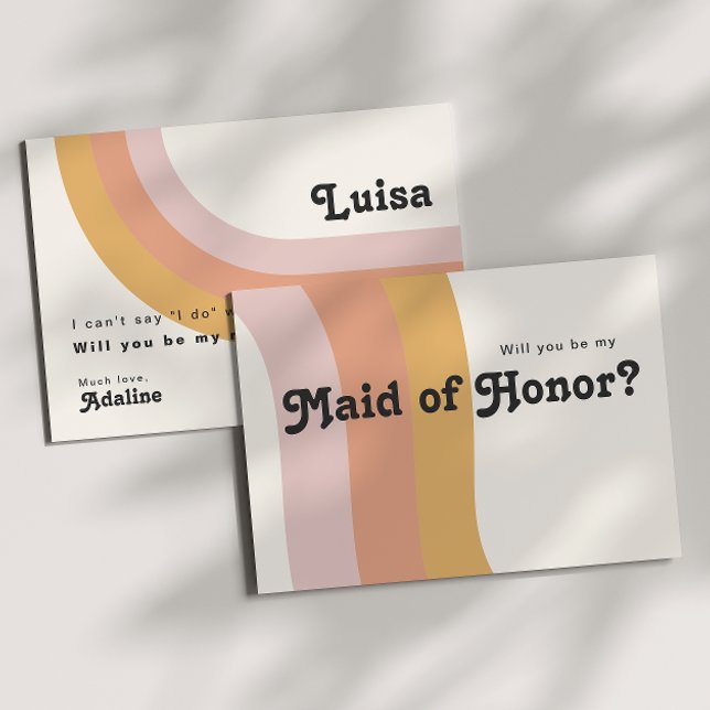 Modern Retro Rainbow | Maid of Honor Proposal Card (Creator Uploaded)