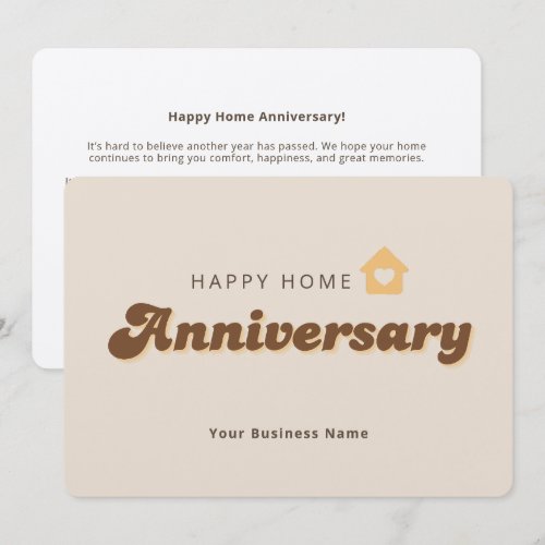 Modern Retro Real Estate Home Anniversary QR Code Card