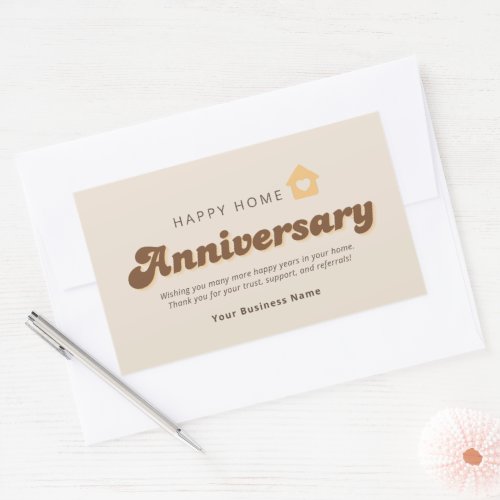 Modern Retro Real Estate Home Anniversary Referral Rectangular Sticker