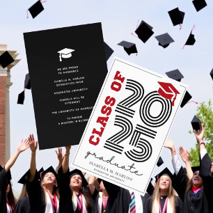 Modern Retro Red Black University College Announcement