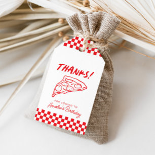 Modern Retro Red Italian Pizzeria Pizza Party Gift Tags