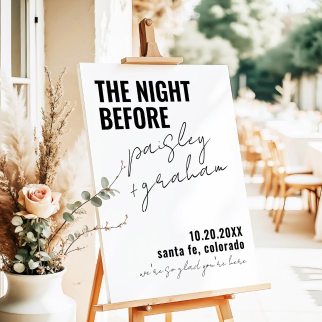 Modern Retro Rehearsal Dinner Welcome Sign (Creator Uploaded)