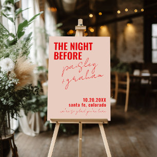 Modern Retro Rehearsal Dinner Welcome Sign