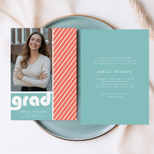 Modern Retro Script Graduate Photo Graduation Invitation