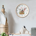 Modern Retro Sewing Room Custom Wood Wall  Clock at Zazzle