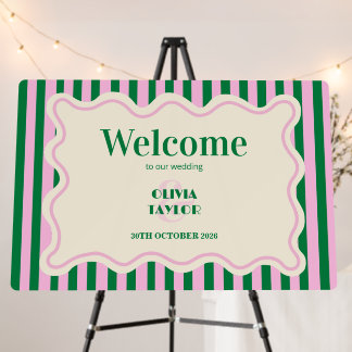 Modern Retro Striped Wedding Invitation Foam Board