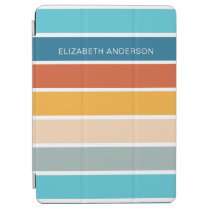 Modern Retro Sunset Stripes Personalized  iPad Air Cover