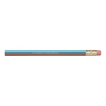 Modern Retro Sunset Stripes Personalized  Pencil
