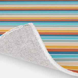 Modern Retro Sunset Stripes Personalized Rug