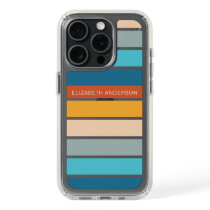 Modern Retro Sunset Stripes Personalized  iPhone 15 Pro Case
