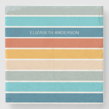 Modern Retro Sunset Stripes Personalized 