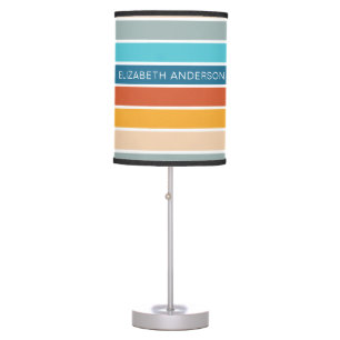 Modern Retro Sunset Stripes Personalized Table Lamp