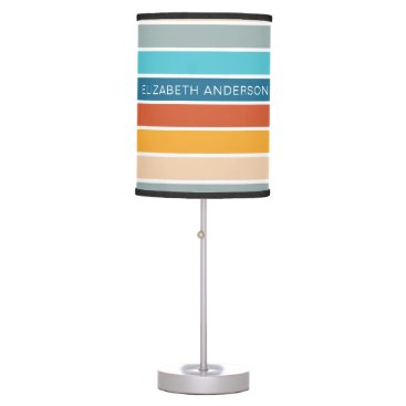 Modern Retro Sunset Stripes Personalized  Table Lamp