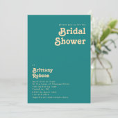 Modern Retro | Teal Bridal Shower Invitation (Standing Front)