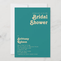 Modern Retro | Teal Bridal Shower Invitation