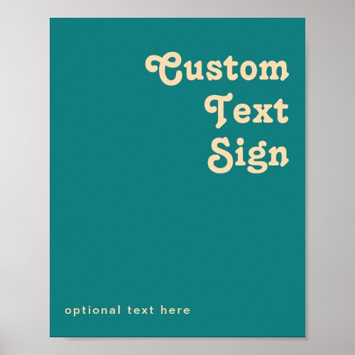 Modern Retro  Teal Cards and Gifts Custom Poster