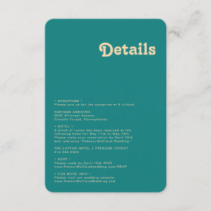 Modern Retro Teal Details Rounded Edges Enclosure Card