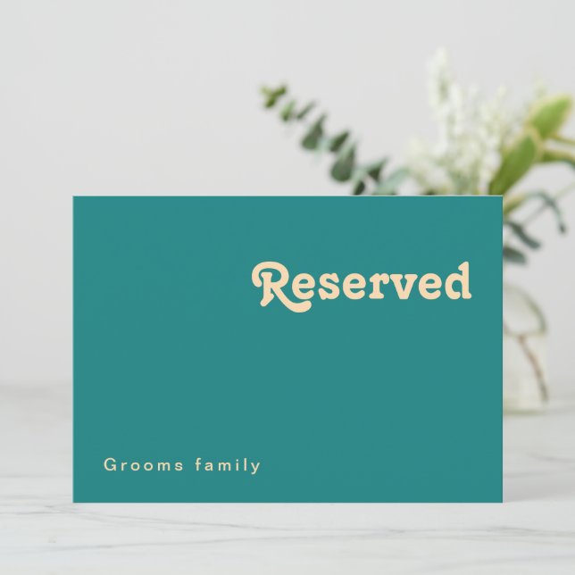 Modern Retro | Teal Reserved Sign (Standing Front)