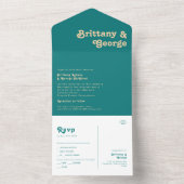 Modern Retro | Teal Seal and Send All In One Invitation (Inside)