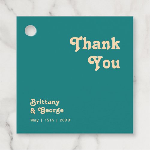 Modern Retro  Teal Thank You Favor Tags