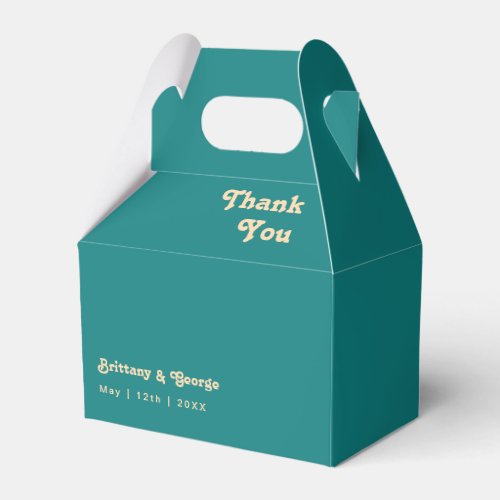 Modern Retro  Teal Wedding Favor Box