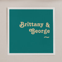 Modern Retro | Teal Wedding Napkins