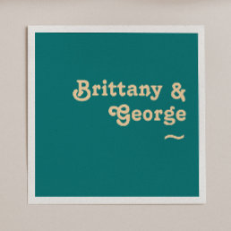 Modern Retro | Teal Wedding Napkins