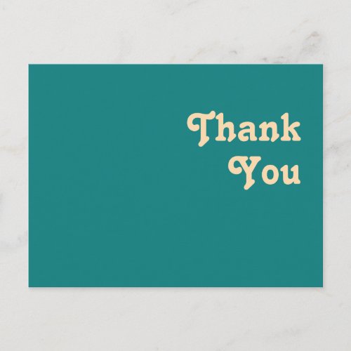 Modern Retro  Teal Wedding Thank You Postcard