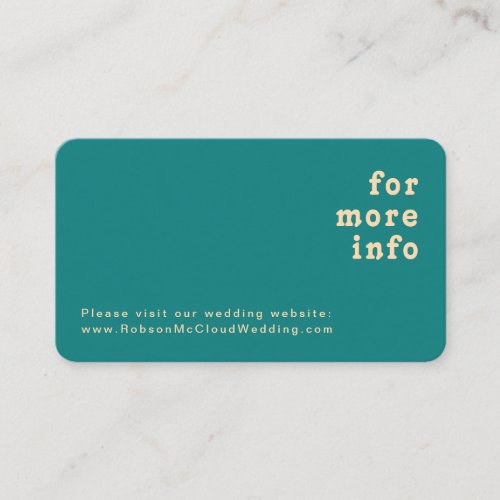Modern Retro  Teal Wedding Website Rounded Edges Enclosure Card