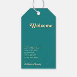 Modern Retro | Teal Wedding Welcome Gift Tags