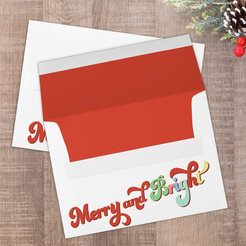 Modern Retro Typography Cute Christmas  Envelope