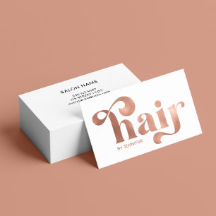 Modern Retro Typography Hair Stylist Business Card