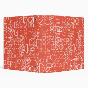 Modern Retro Typography Orange Red 3 Ring Binder