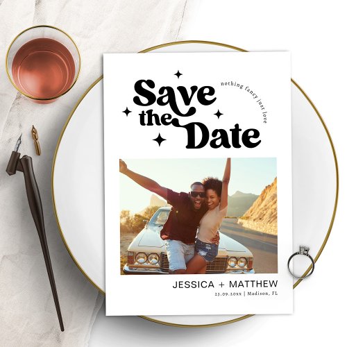 Modern Retro Typography Photo Save The Date