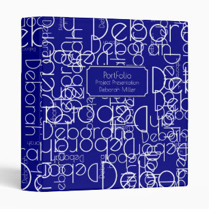 Modern Retro Typography Project Presentation 3 Ring Binder