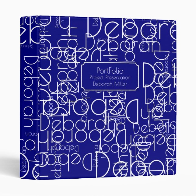 Modern Retro Typography Project Presentation 3 Ring Binder (Front/Spine)