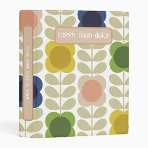 Modern Retro Vintage, Charm Summer Flower Stem Mini Binder