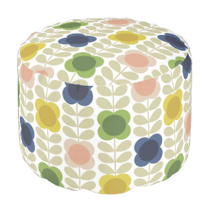 Modern Retro Vintage, Charm Summer Flower Stem Pouf
