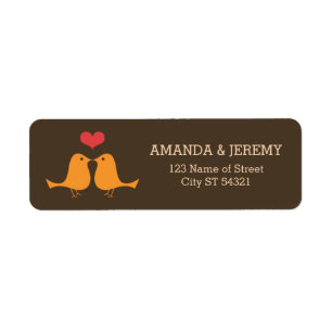 Modern Retro Vinyl Record Love Birds Wedding Label