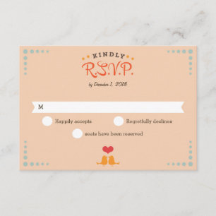 Modern Retro Vinyl Record Orange Sky Blue RSVP