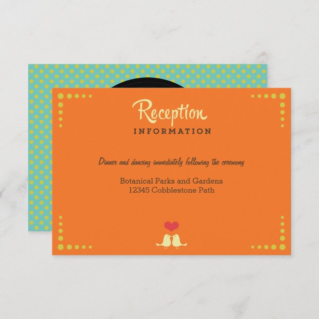 Modern Retro Vinyl Record Wedding Enclosure Card (Front/Back)