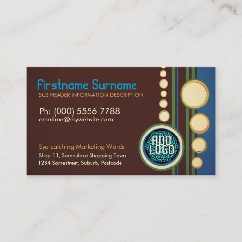 Modern Retro w/ Logo or Photo Business Per Business Cards
