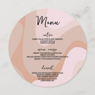 Modern Retro Wave Pastel Wedding Circle Table Menu