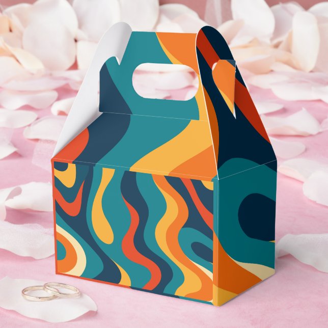 Modern Retro Wavy Abstract Pattern  Favor Boxes (Wedding)