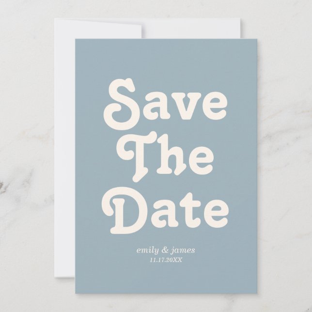 Modern Retro Wedding Save the Date (Front)